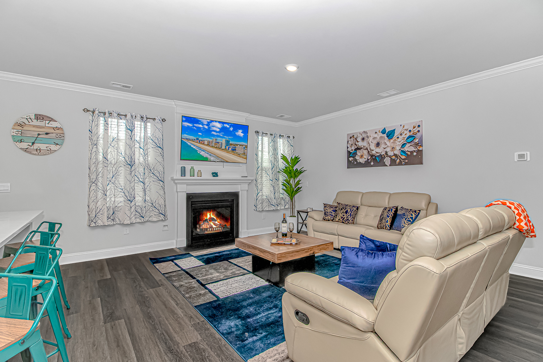 Living Room & Fireplace