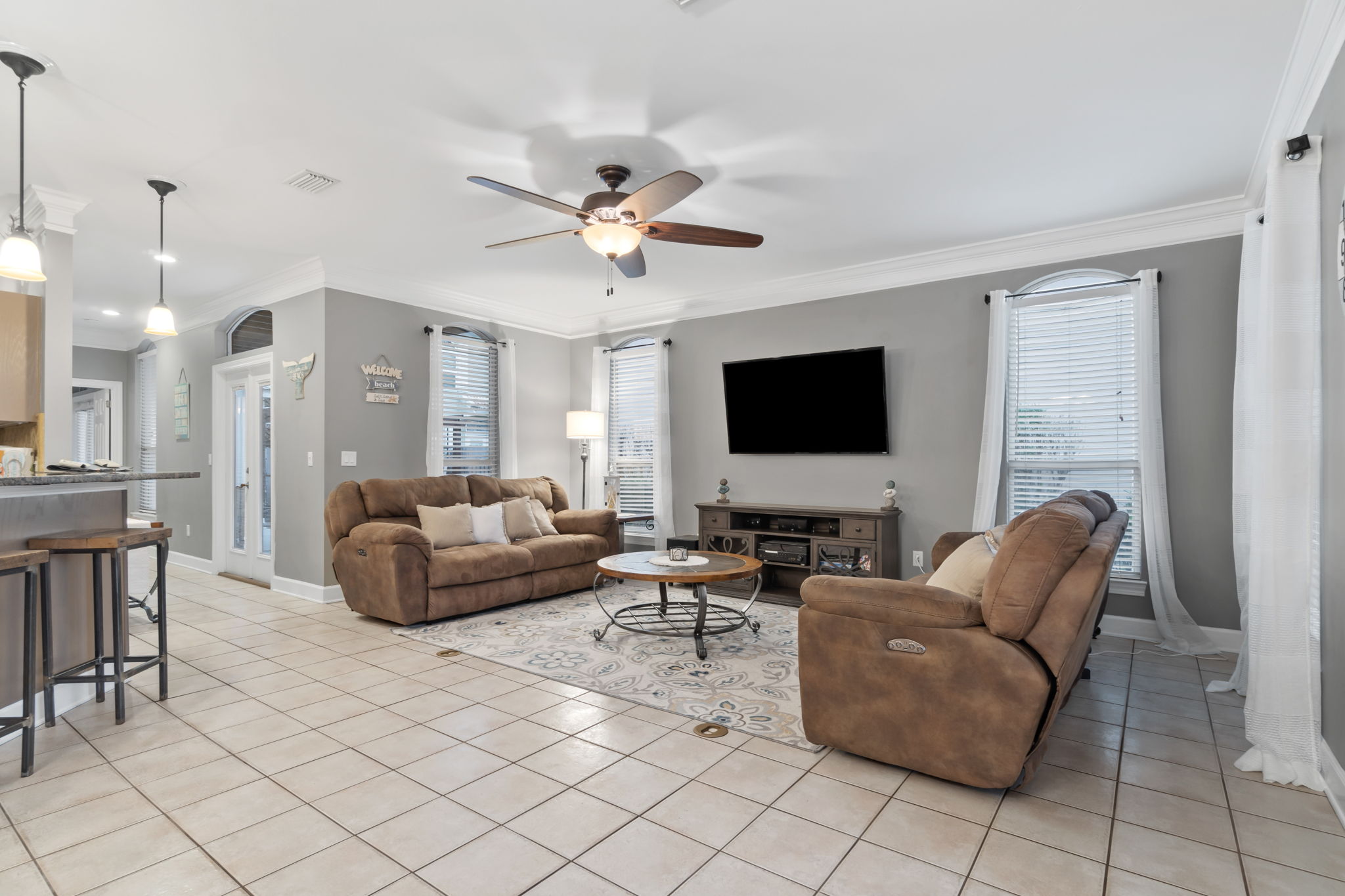 Living room with Wi-Fi enabled TV
