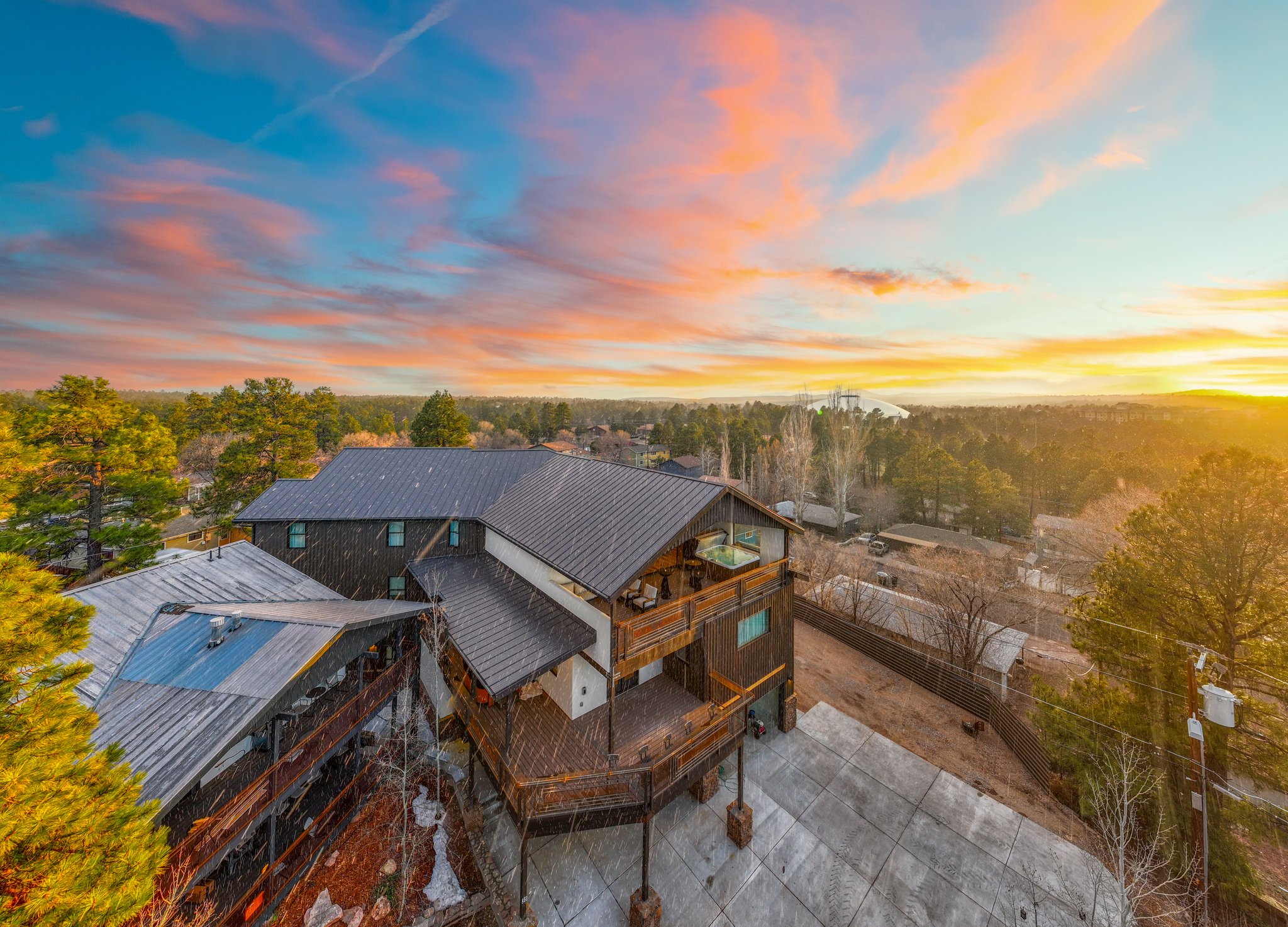 Aerial View of Both Mansion and Duplex