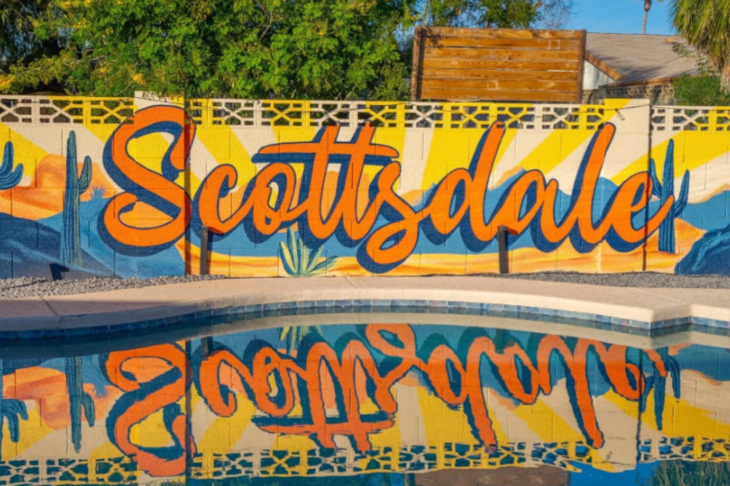 The "Scottsdale" script practically glows against the pool's reflection, a signature detail guests won't stop talking about.
