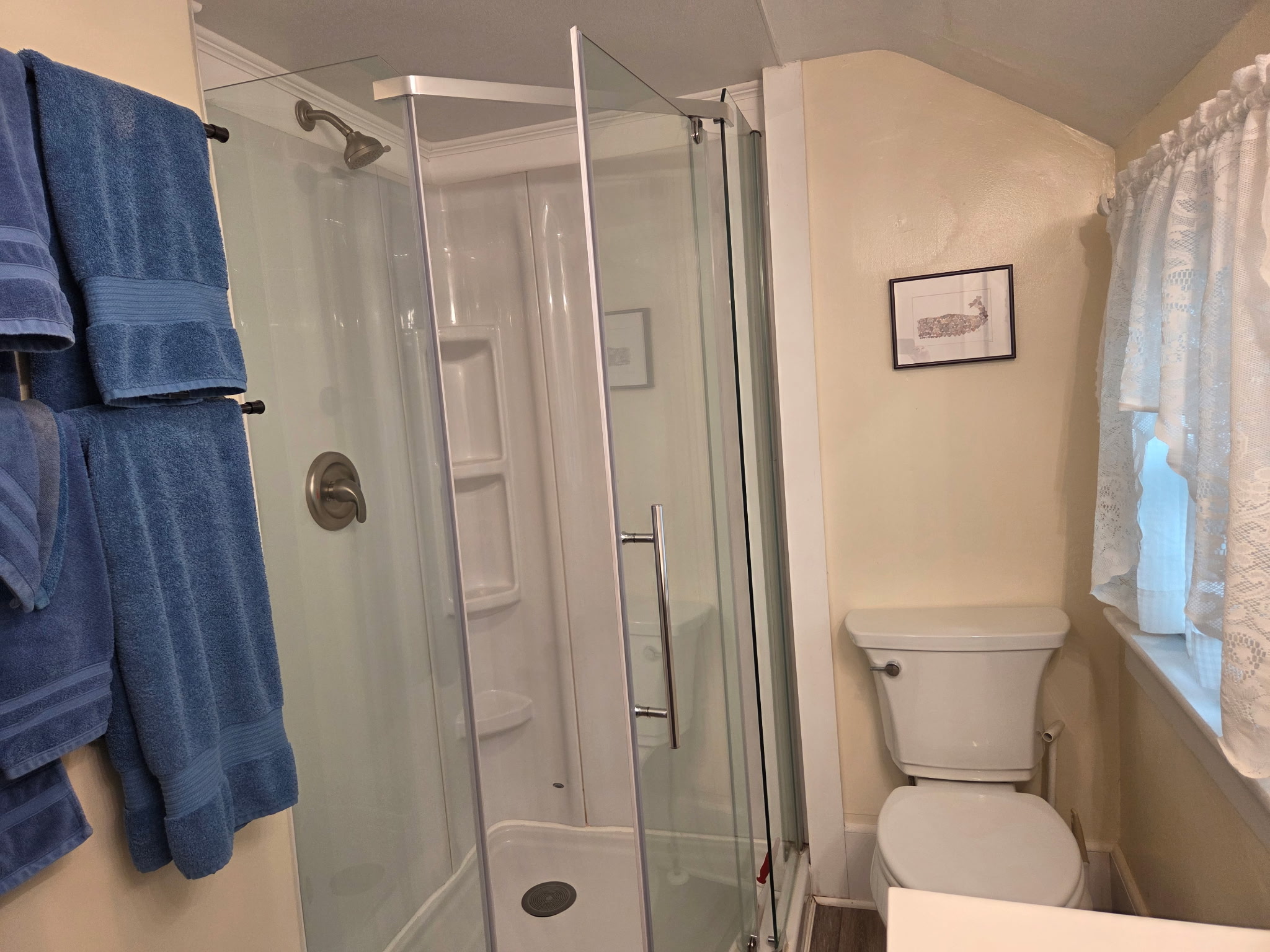 2nd Floor hallway full bathroom with shower.