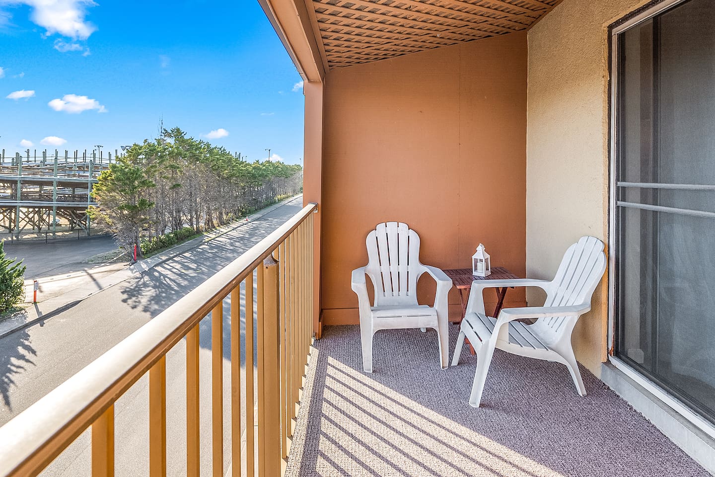Balcony overlooking waterpark