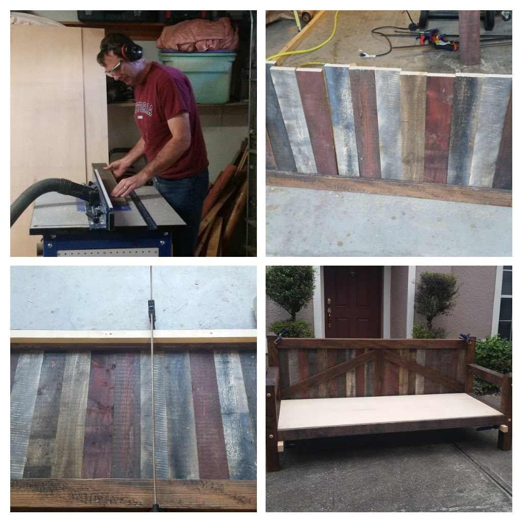 Todd handcrafting furniture for Ridge View Lodge