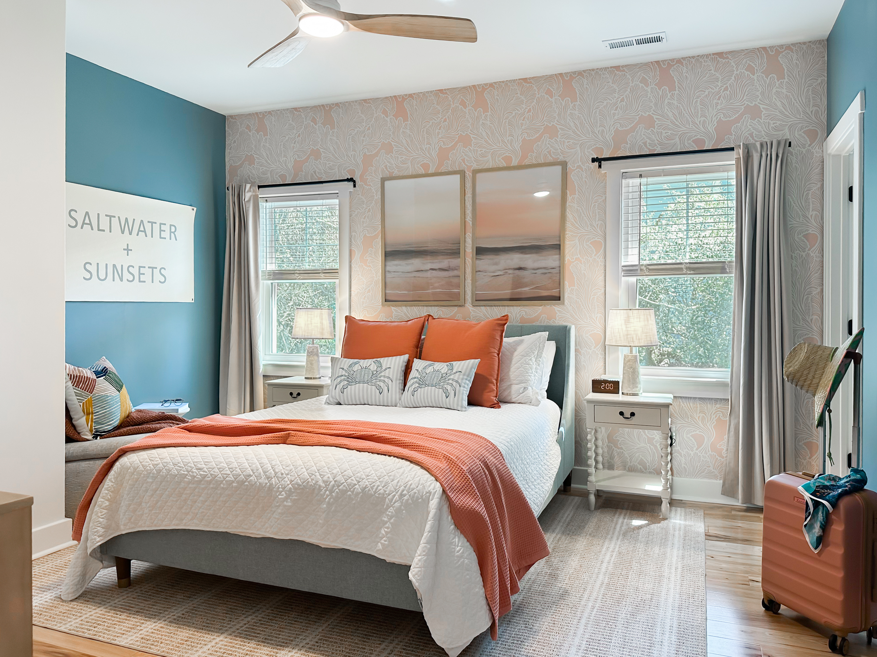 Saltwater + Sunsets Queen Suite has a queen bed.