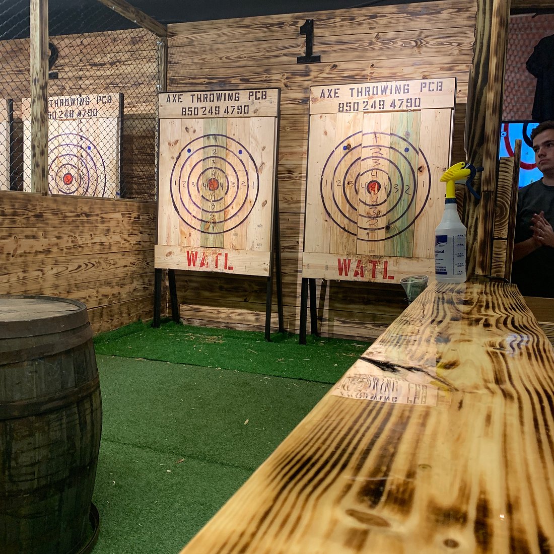 Axe throwing in Panama City Beach. Local-area attraction or activity; off-property and not included with your stay.