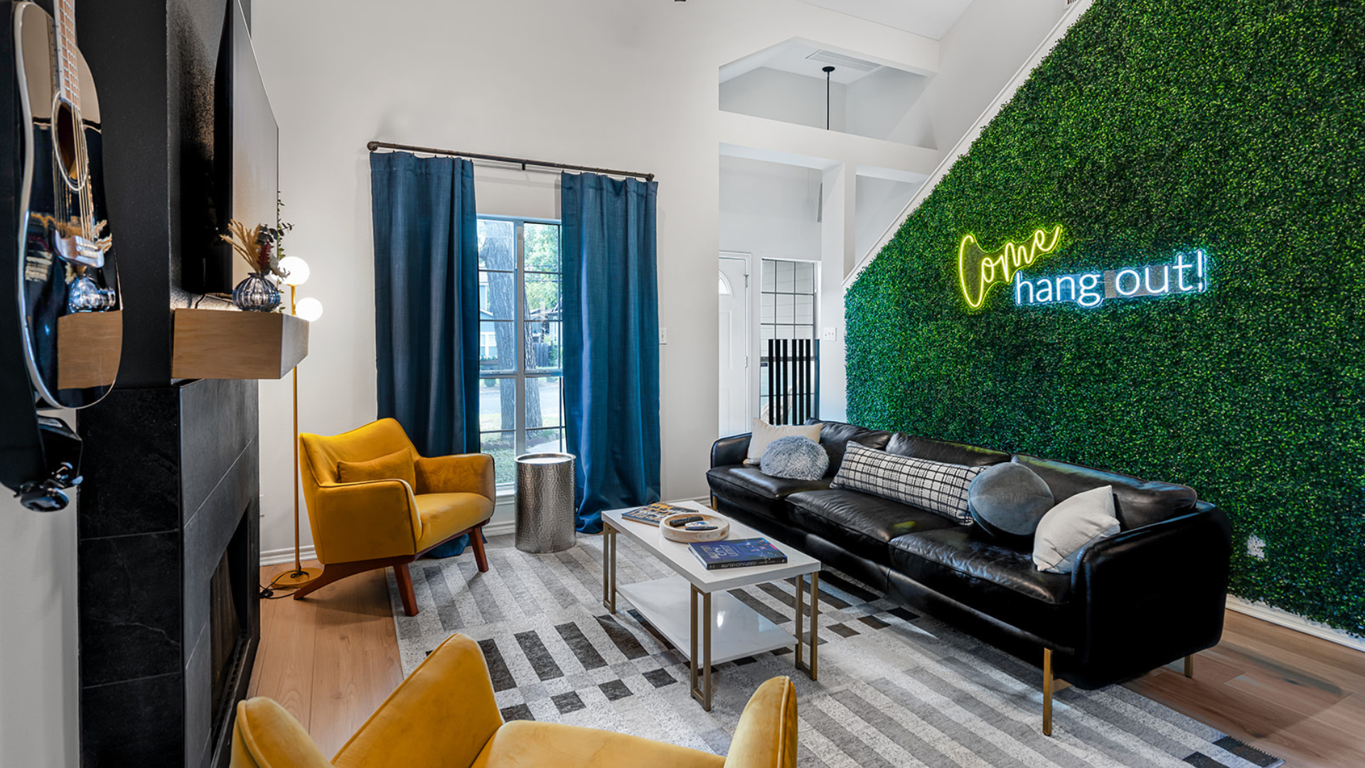 Welcome to your ultimate hangout spot! With vibrant decor, cozy seating, and a stylish IG wall, it's perfect for gatherings or chill vibes. Kick back, relax, and make some memories!