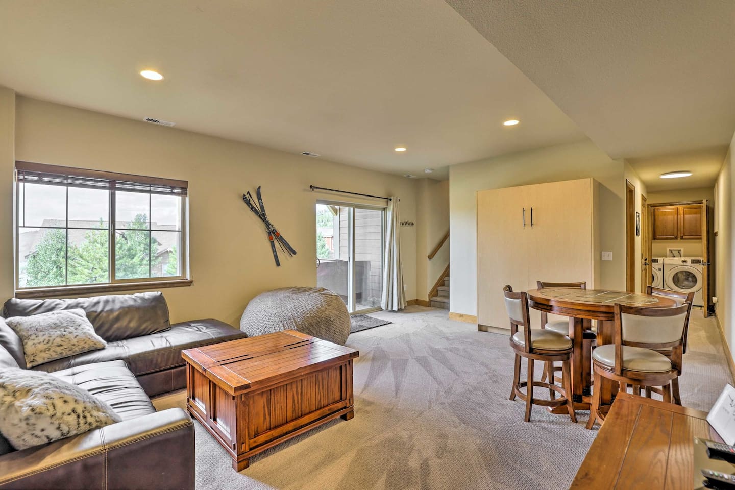 Downstairs Living Room and Game Table with Murphy Bed