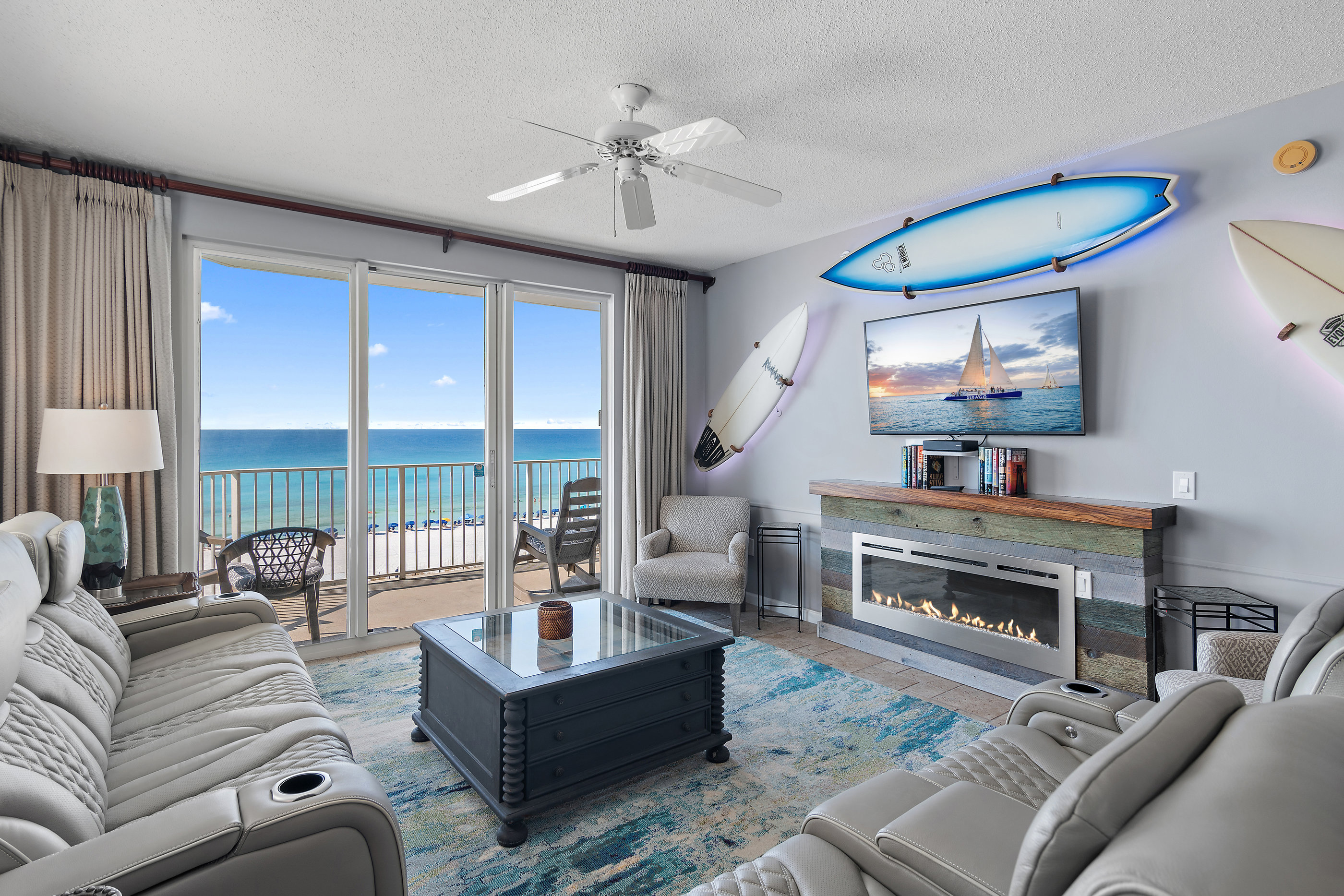 This 4th Floor, Corner Unit, Surfboard Themed Condo is fully remodeled with lots of new furniture plus has Gulf Views Galore and Stunning Sunsets! Come and Relax!