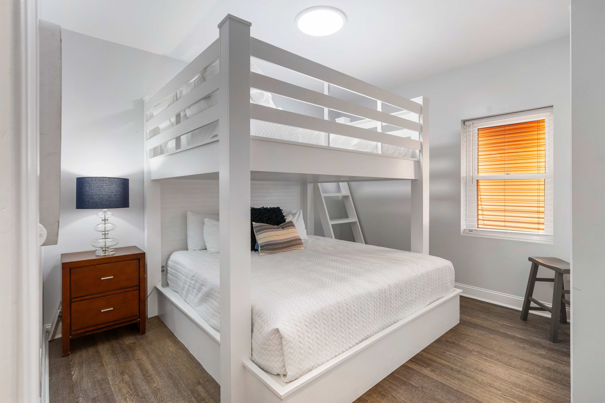 Bedroom 3: Bunk Room, queen over king, shares jack n jill bath | Beach Breeze | Oceanview 202 | 1116 Ocean Blvd, Isle of Palms, SC | IOP Escapes