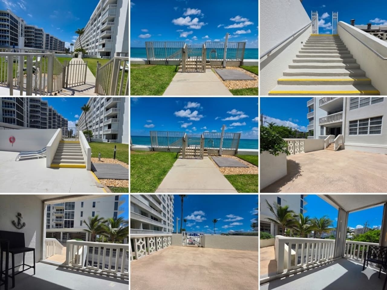 Direct walkway from your balcony: 1 minute to the pool and 2 minutes to the beach and oceanfront green space. No elevators or lobbies—just a seamless path from your door to the Atlantic.