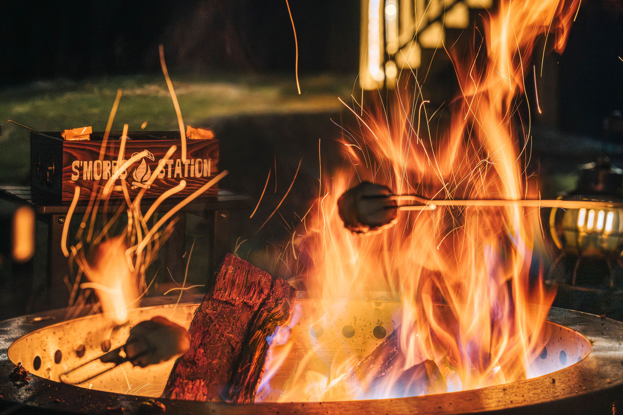 🔥 S'mores weather — a roaring fire any night of the year. (Bring your own graham crackers, chocolate, and marshmallows!)