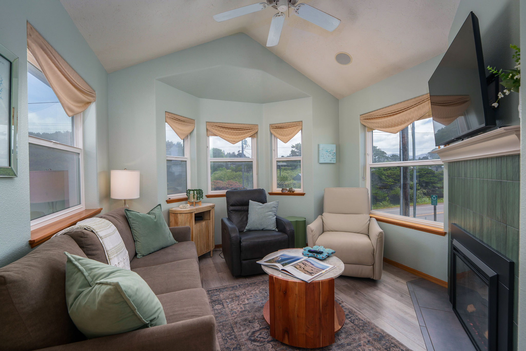 Experience the luxury of ample space in our inviting living room, designed for your ultimate comfort.