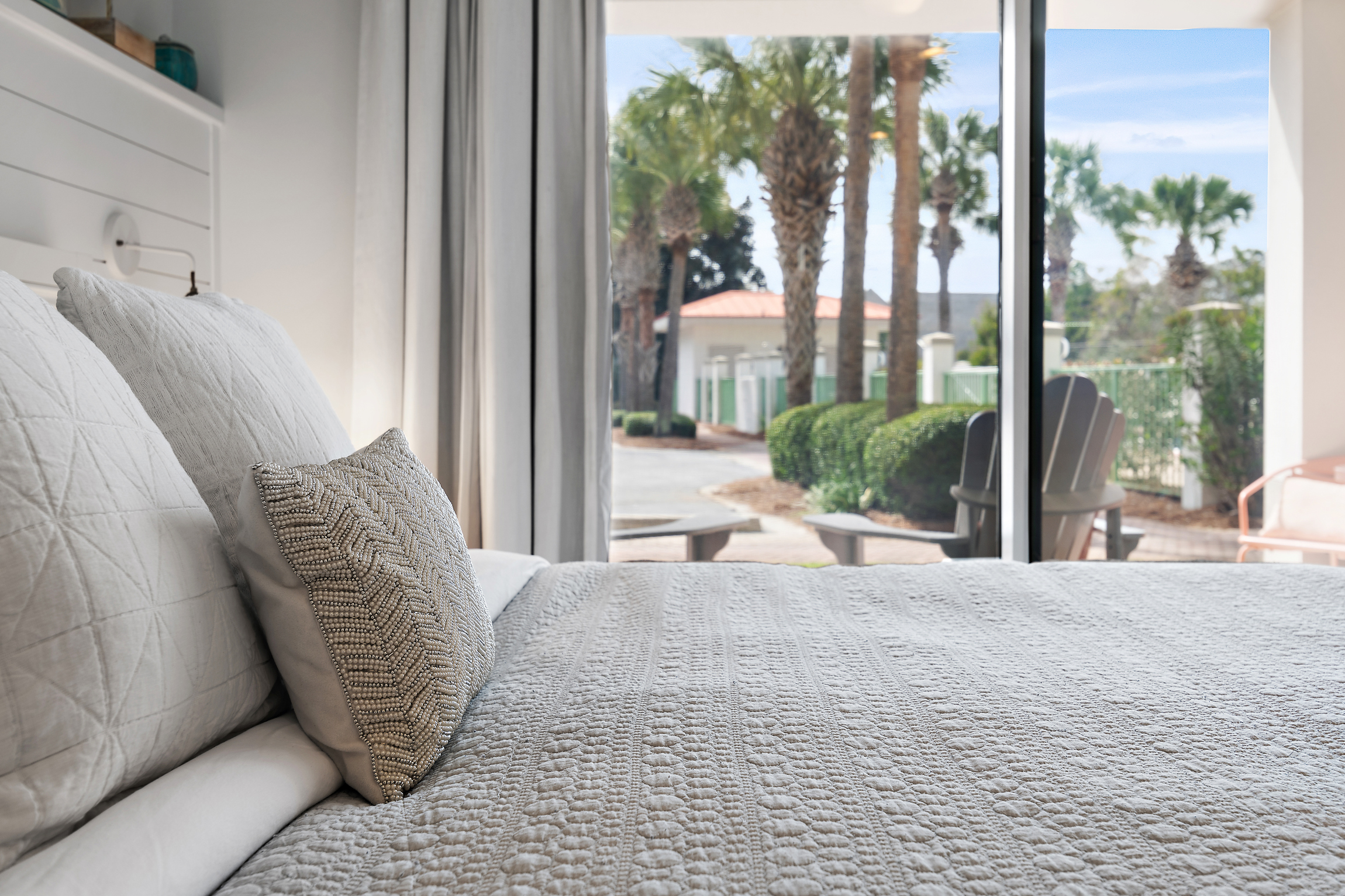 The pool and hot tub is located right outside, just steps away.  Have a glass of wine or sip your coffee on the patio. 
