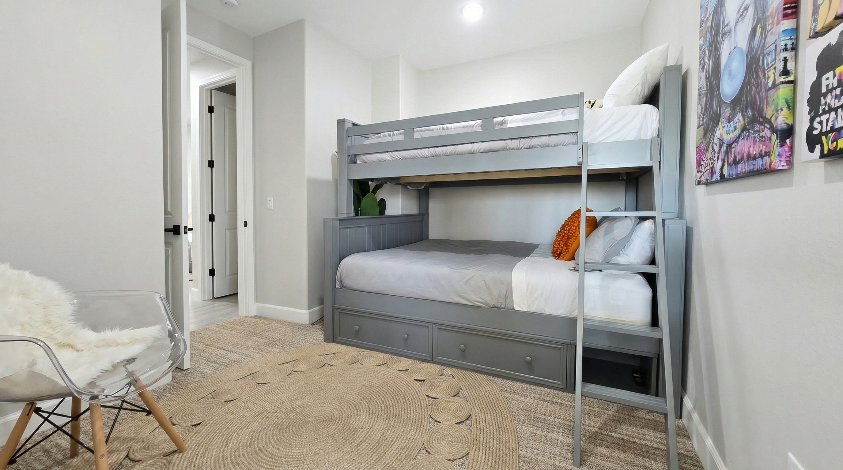 Bedroom #5 is off the primary bathroom / bedroom #4 and features bunkbeds, full over queen (Sleeps up to 4).