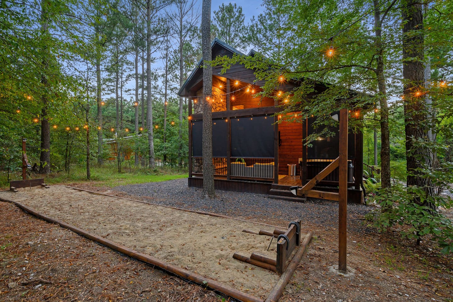 Enjoy morning coffee or evening cocktails in a serene setting with forest views.