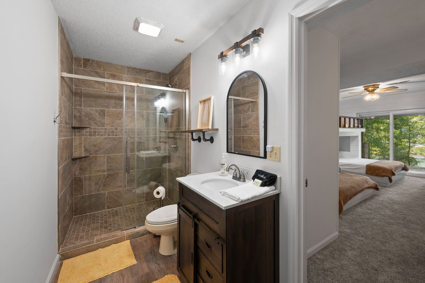 Shared downstairs bath with shower