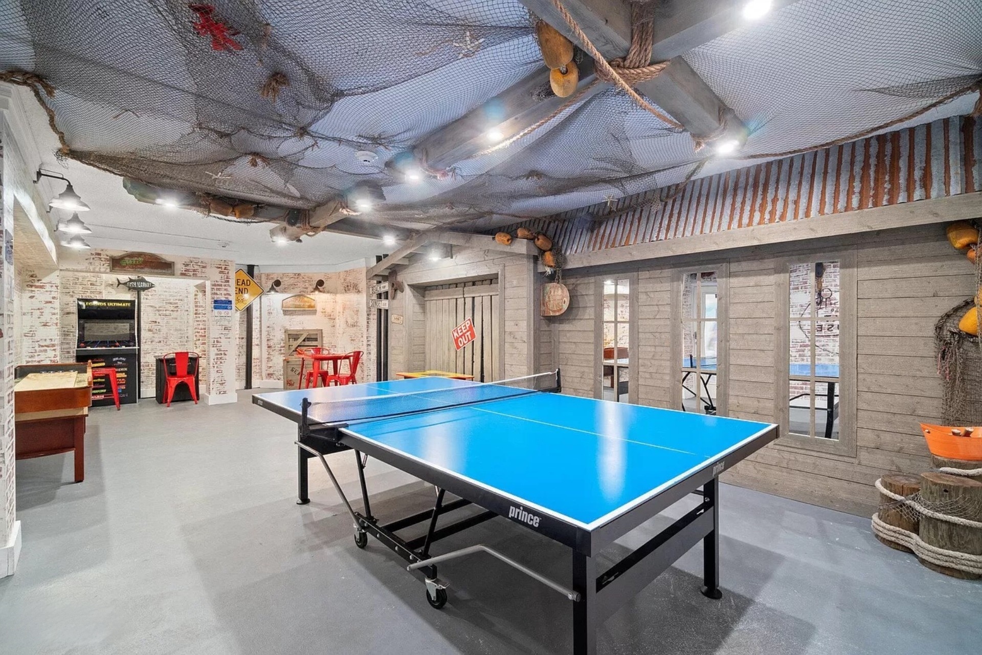 Ping pong in the game room