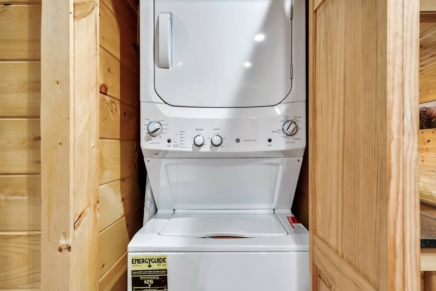 Washer and dryer in the cabin for your convenience 
