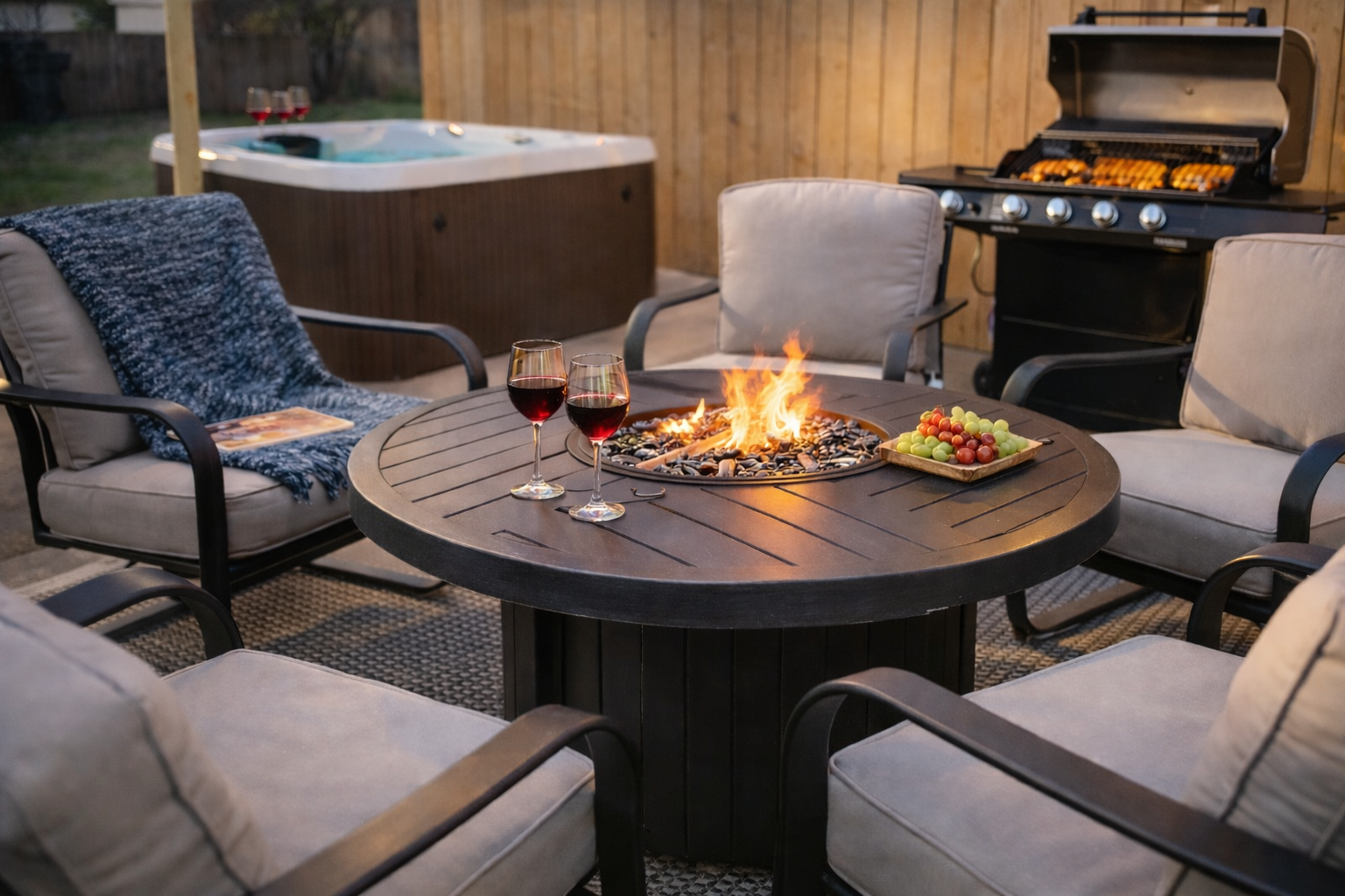Hot tub - Fire Table - Grill!