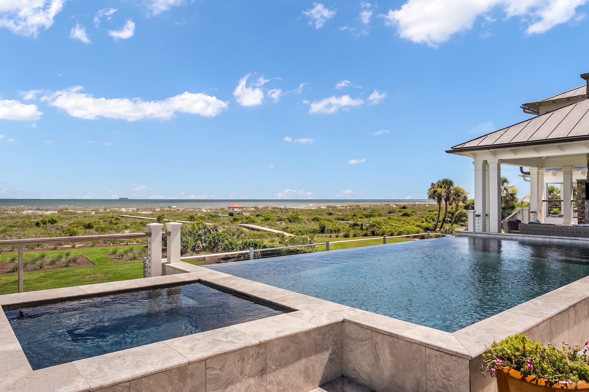Infinity Pool Overlooking Ocean | Beach Shelter | 3708 Palm Blvd | Isle of Palms, SC | IOP Escapes