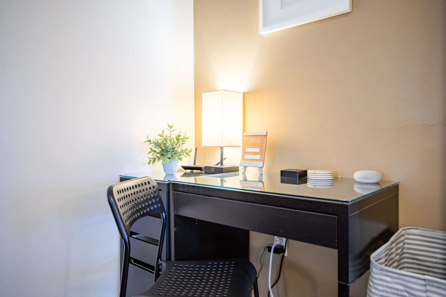 Designated workspace with high speed internet and wifi for working from "home"