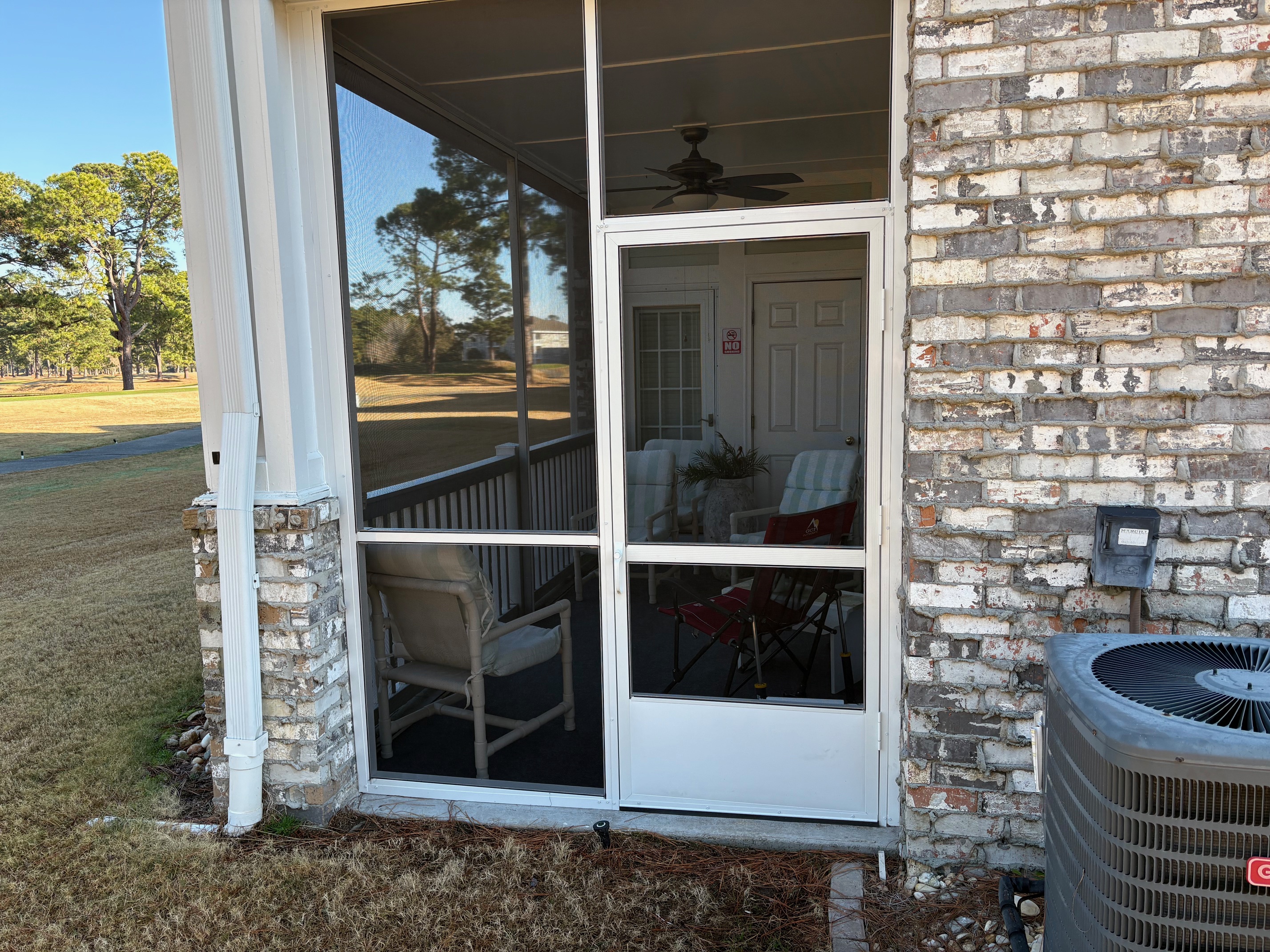 Screen door off porch