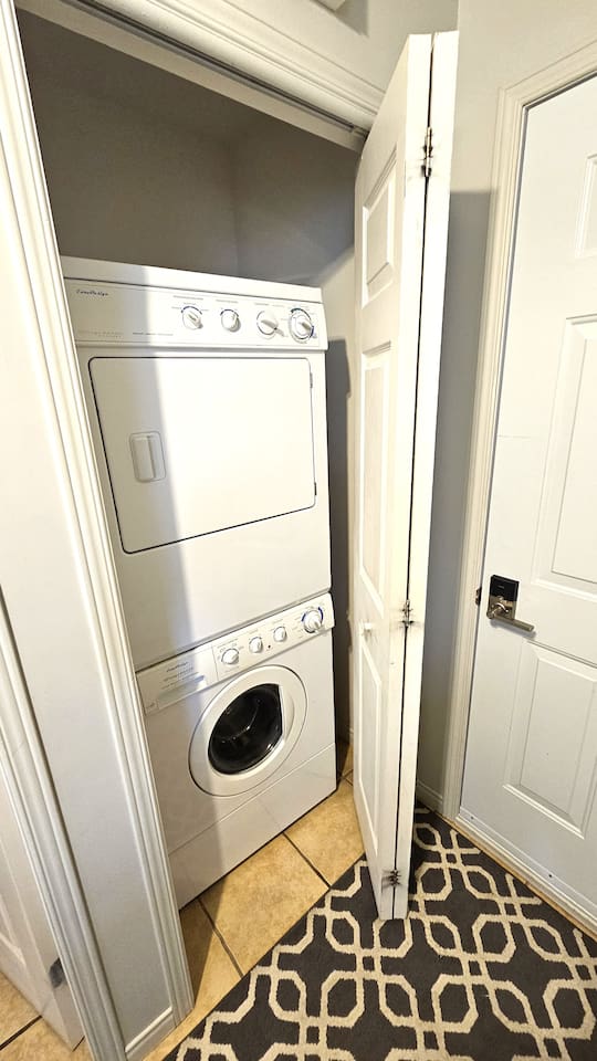Enjoy easy access to modern laundry facilities during your stay.