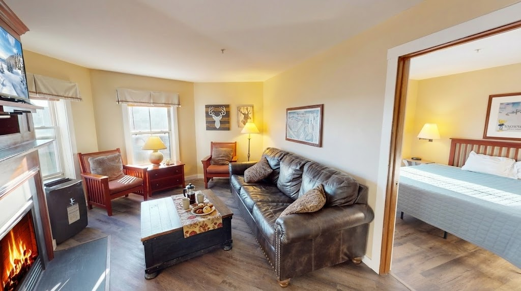 Warm lodge vibes, comfy seating, and room for the whole crew.