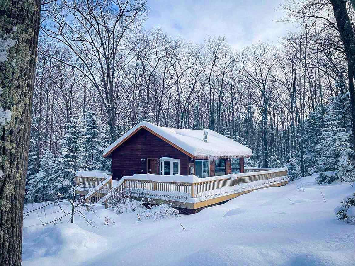 Main Cottage winter view (possible Dec, Jan-March) for most snow accumulation 