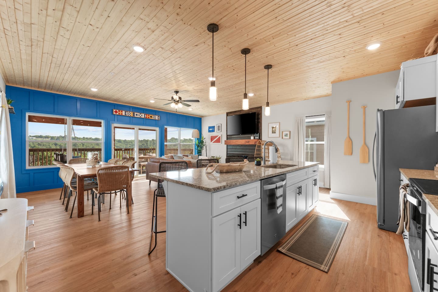 Spacious great room with room for the whole family to relax, cook, and reconnect after a long day of fun