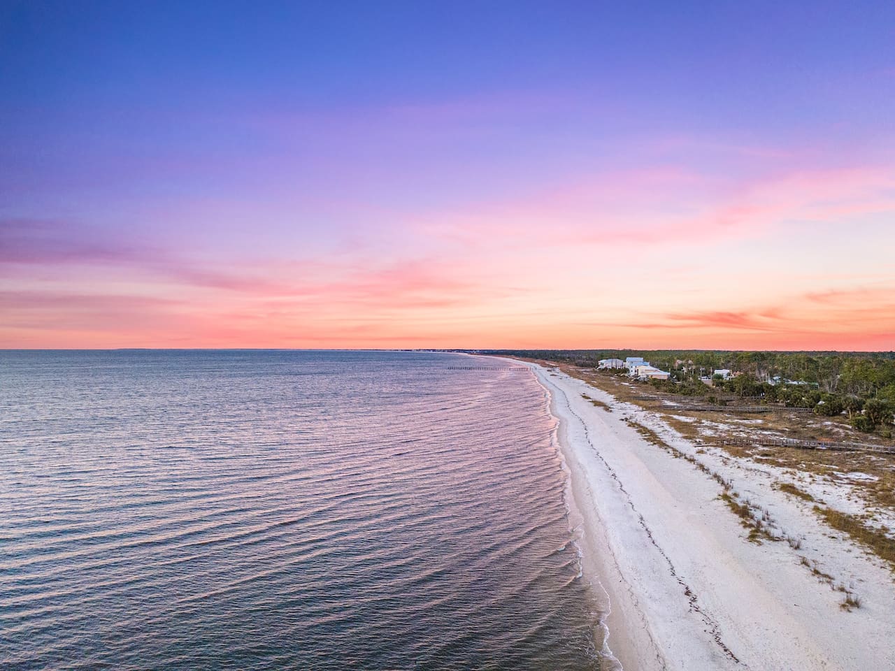 Aerial view of the beach