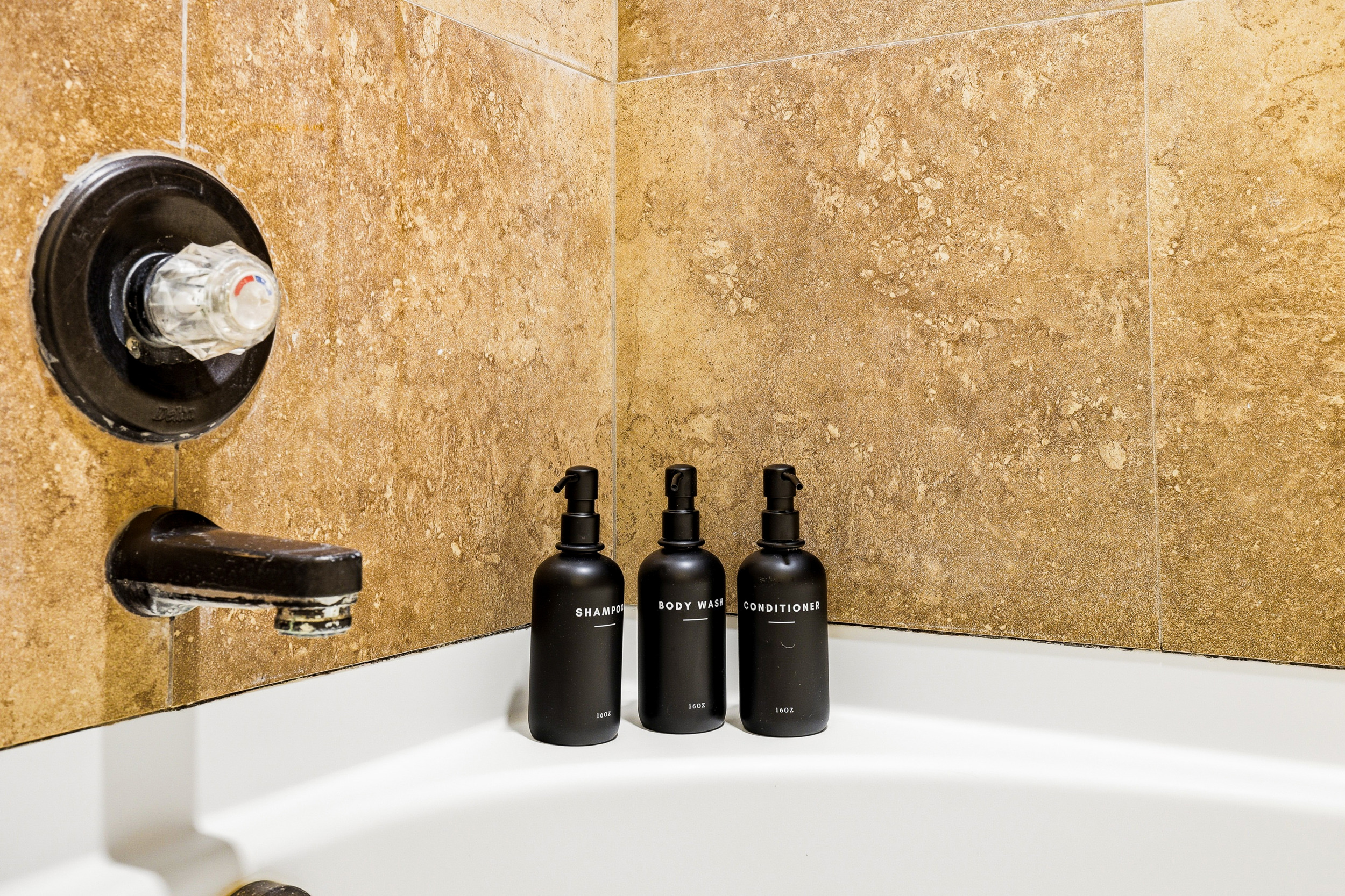 Both bathrooms stocked with full-size shampoo, body wash, and conditioner — no need to pack toiletries. Hotel-quality essentials provided for every guest.