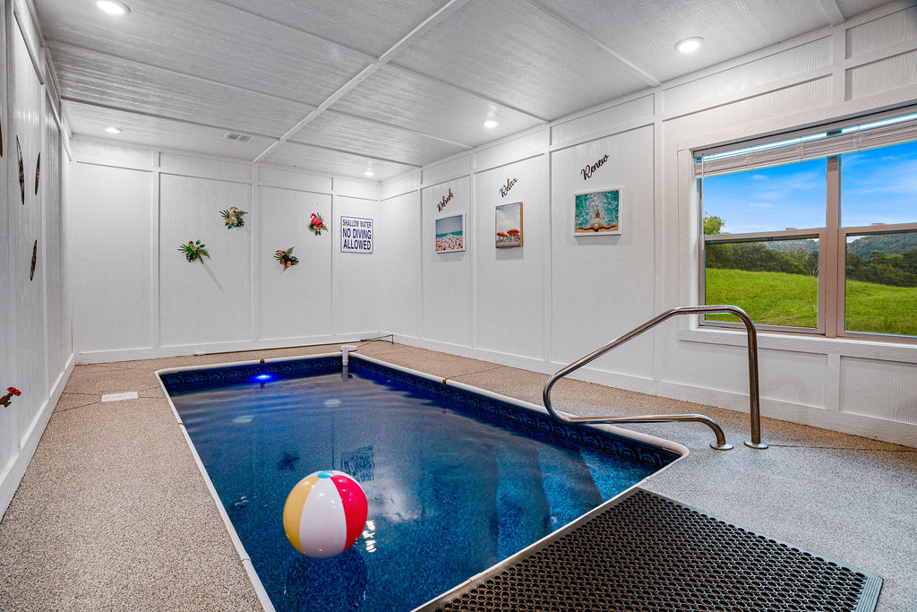 Enjoy year round swimming in your own private pool always heated to 84 degrees!