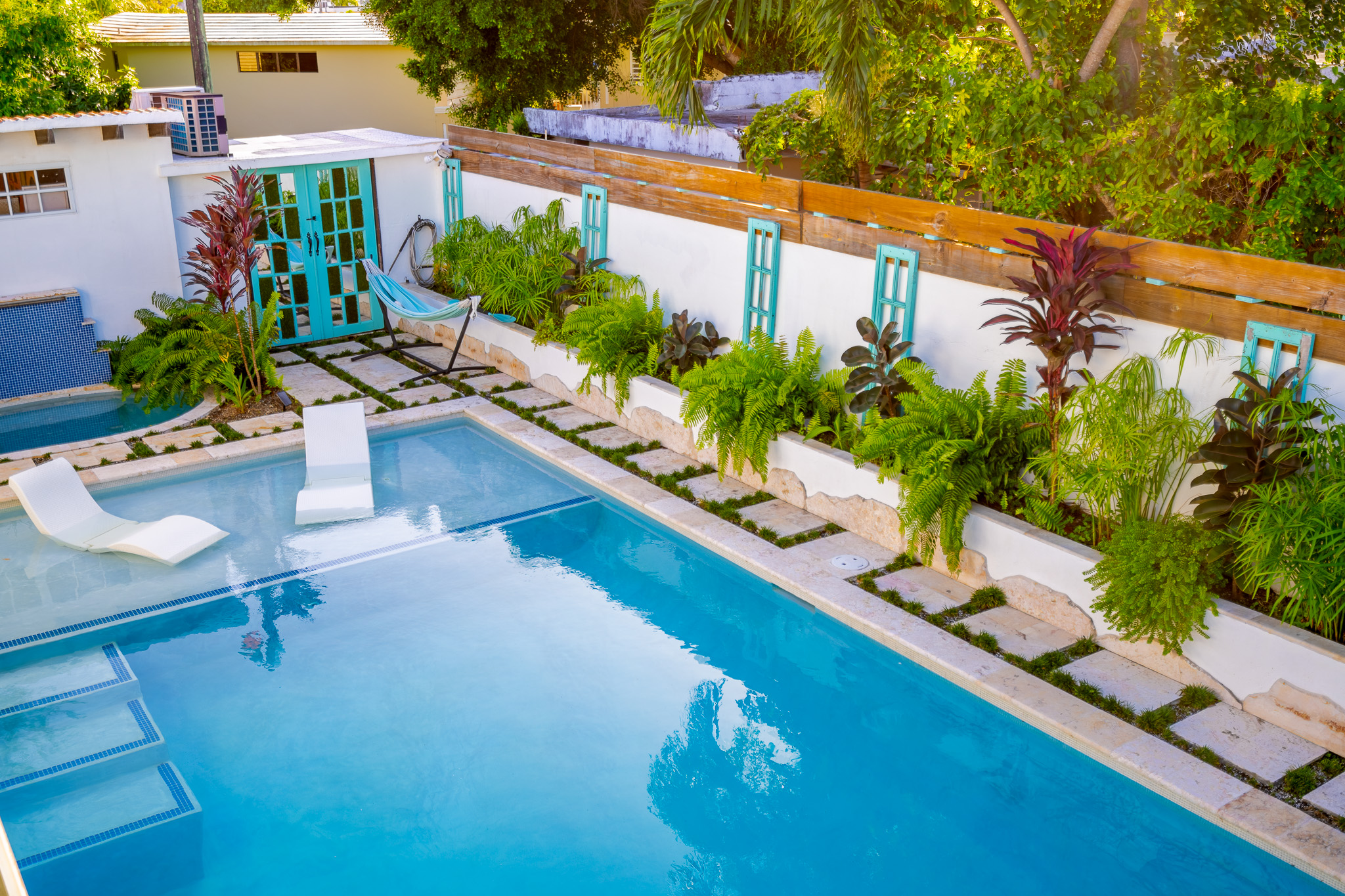 An empty salt water pool calling for family and friends to celebrate in Dorado, Puerto Rico.