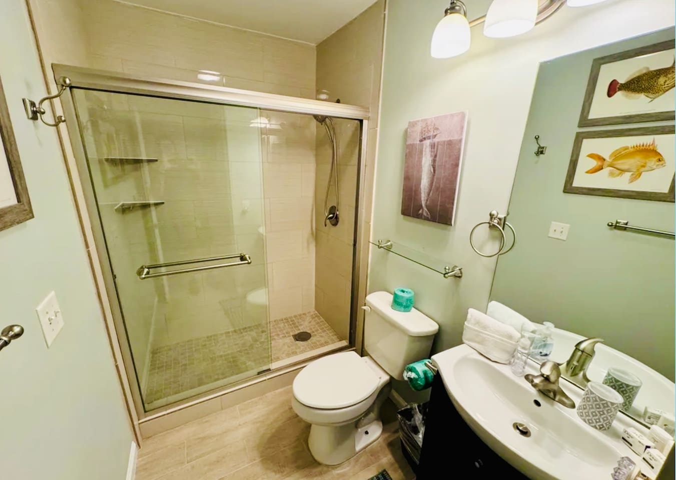 Bathroom with glass shower