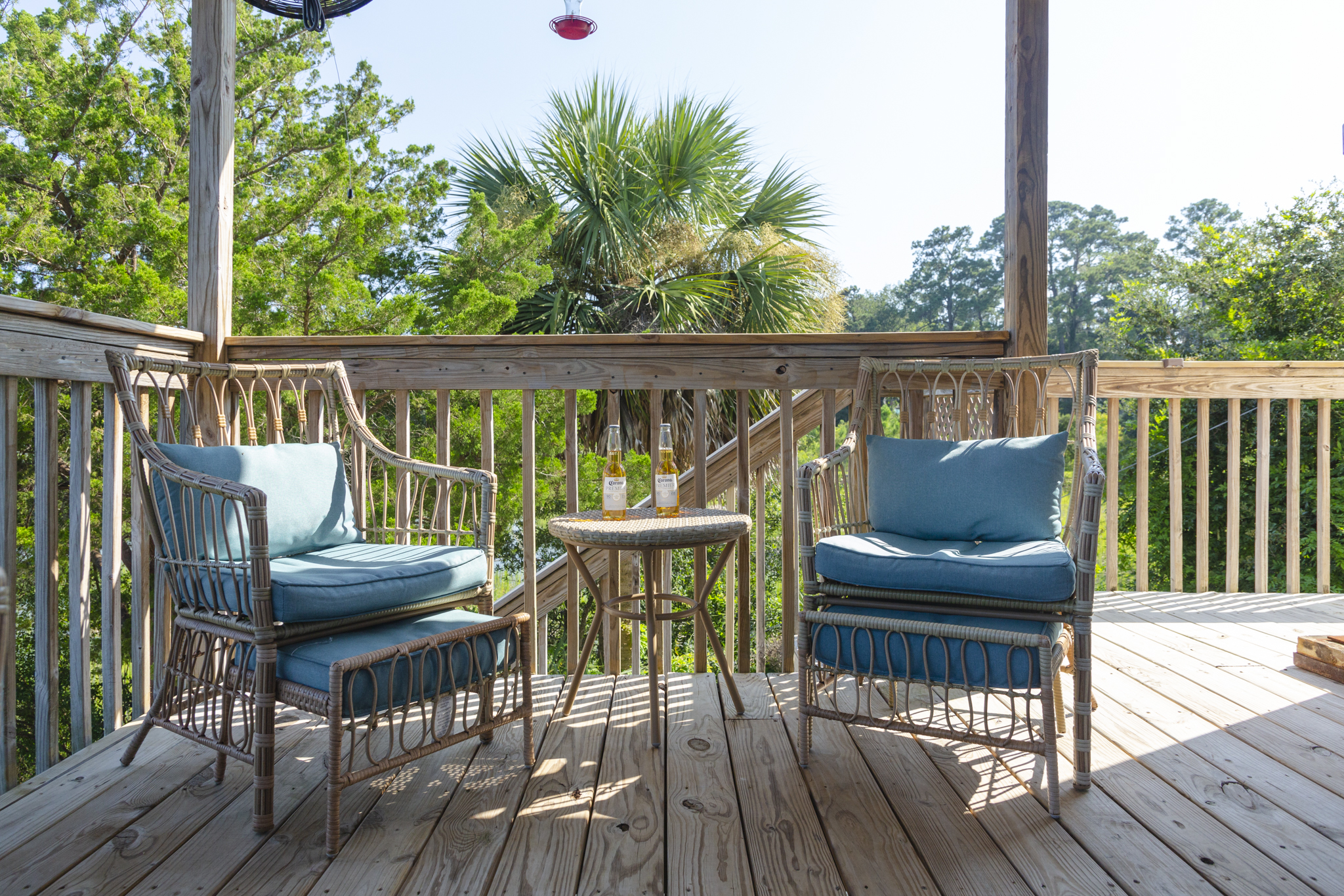 Morning coffee or evening beers — the deck is made for unwinding.
