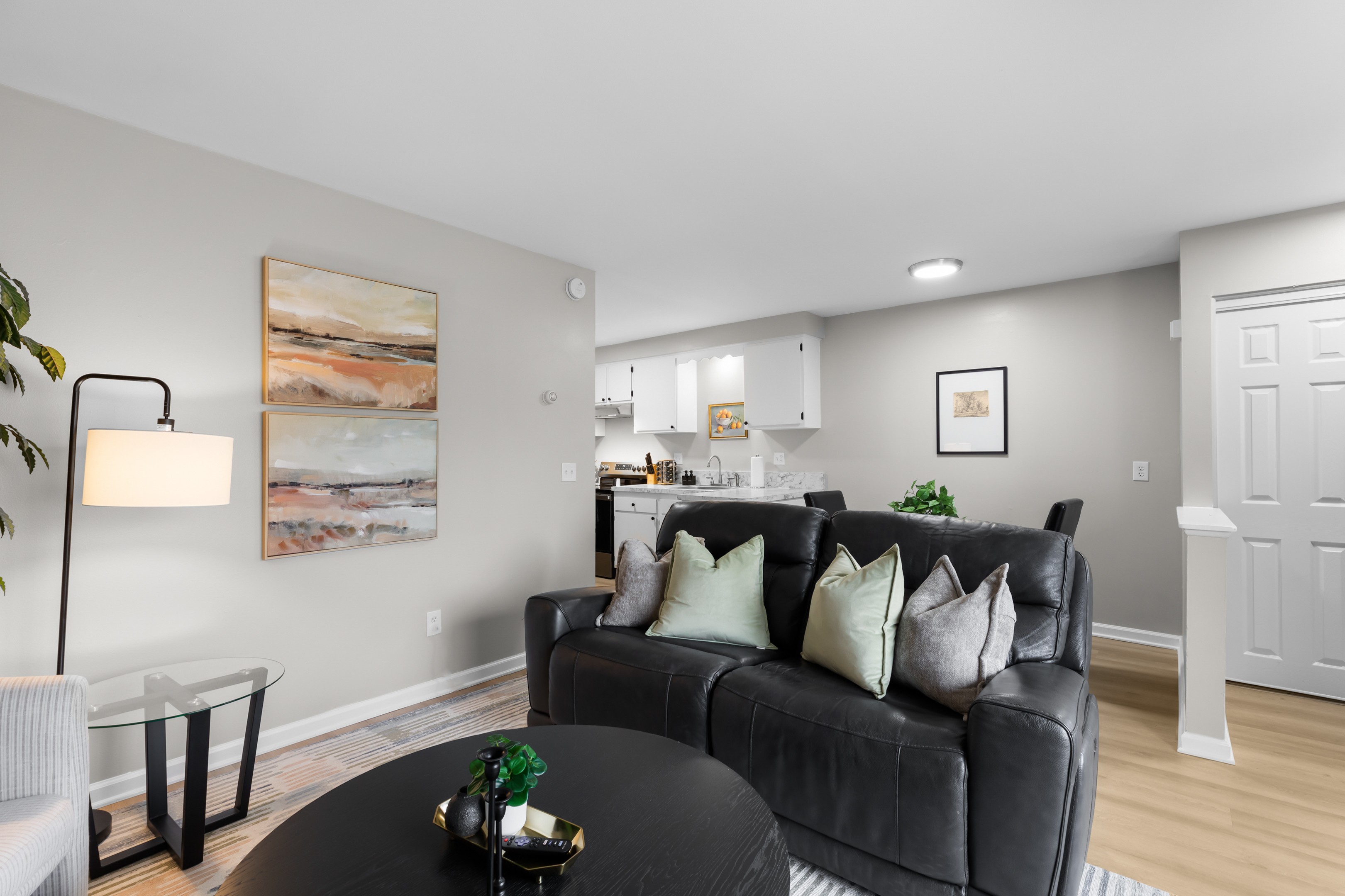 Modern comfort meets cozy charm in this inviting living area.