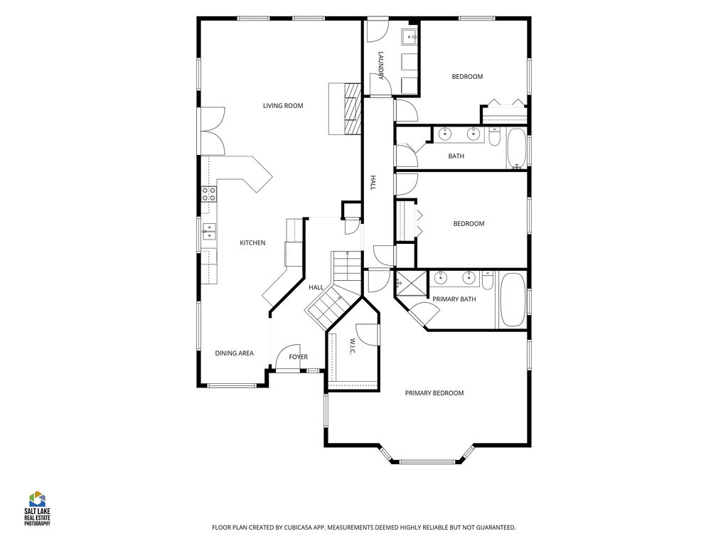 Upstairs floor plan includes the master, two bedrooms, and the kitchen and living area