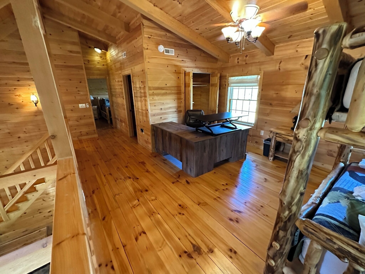 bedroom # 4 with workspace L shaped desk