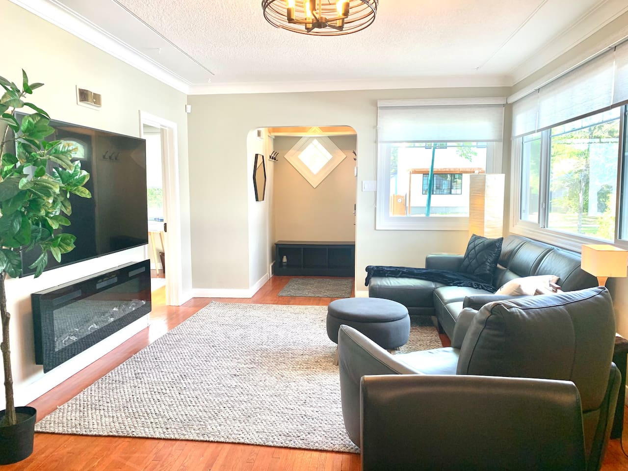 Main Living Space with Fireplace and 75" TV | Comfortable Seating