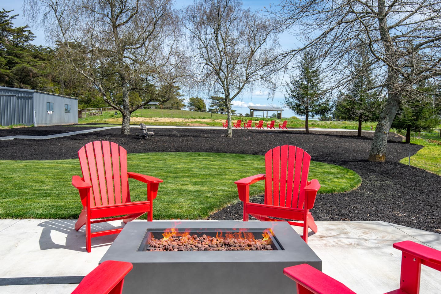 Embrace the warmth of cozy nights by the fire pit.