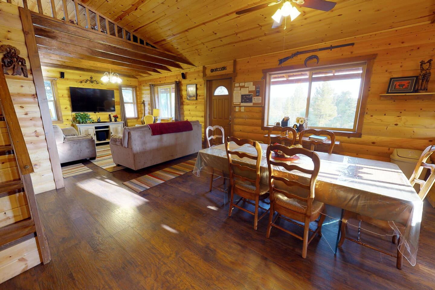 Dining and Living Room Area, Ladder Stairs to the Loft