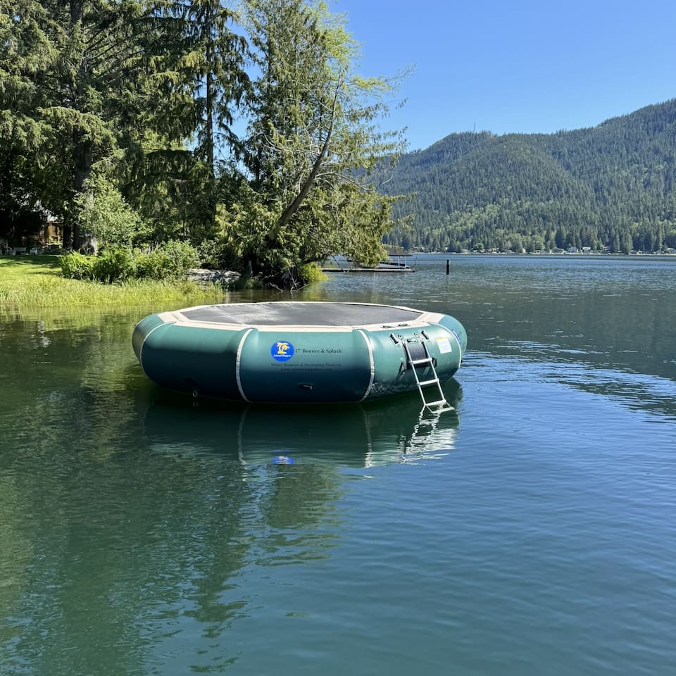 Floating Fun Island off the dock. 