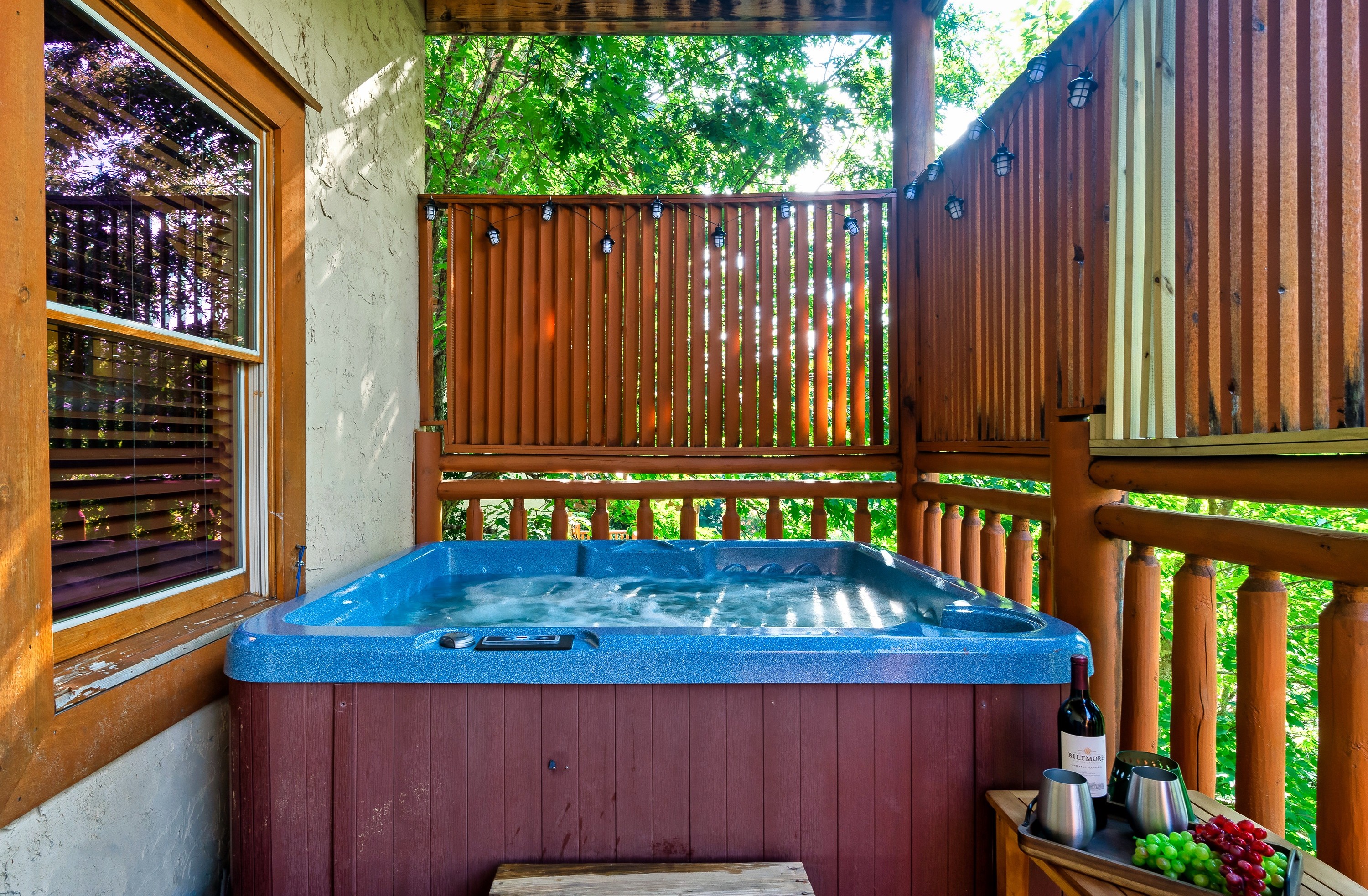 Slip into the hot tub for starlit soaks and cool mountain evenings that melt the day away.