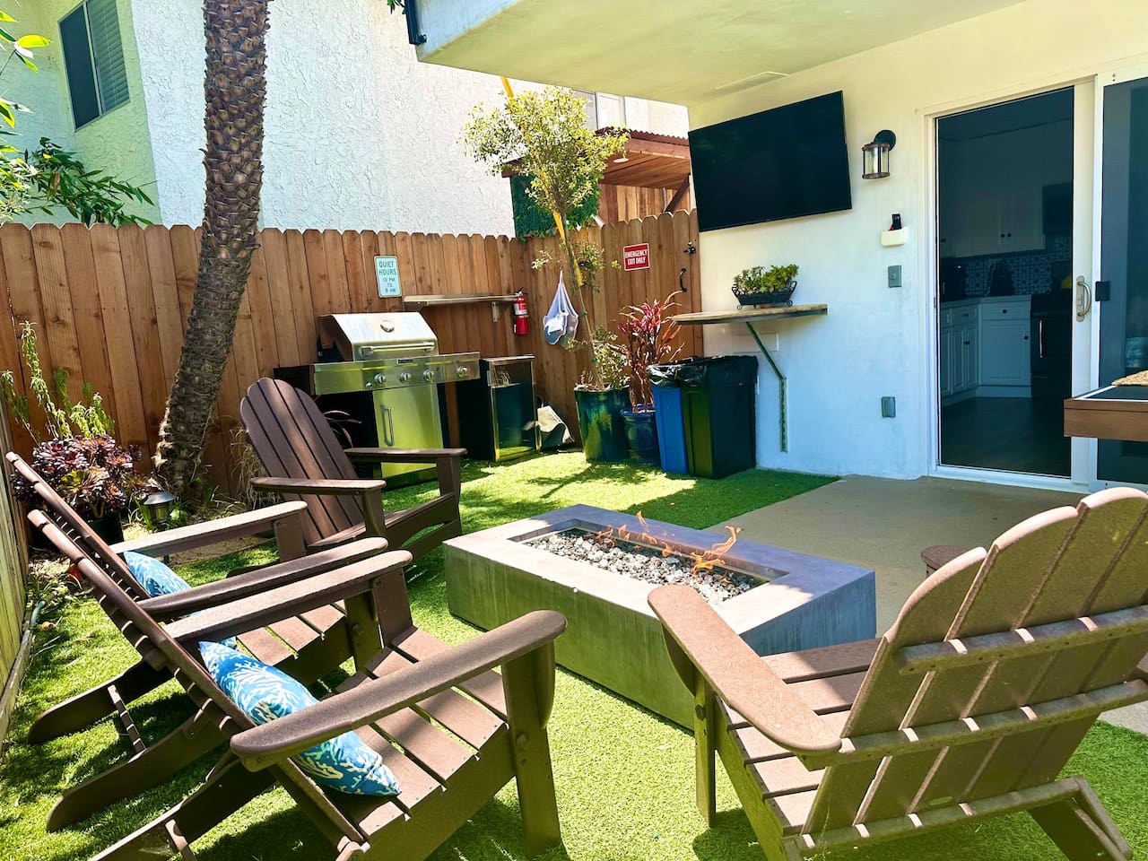 Watch live sports or a movie outside under the stars :)