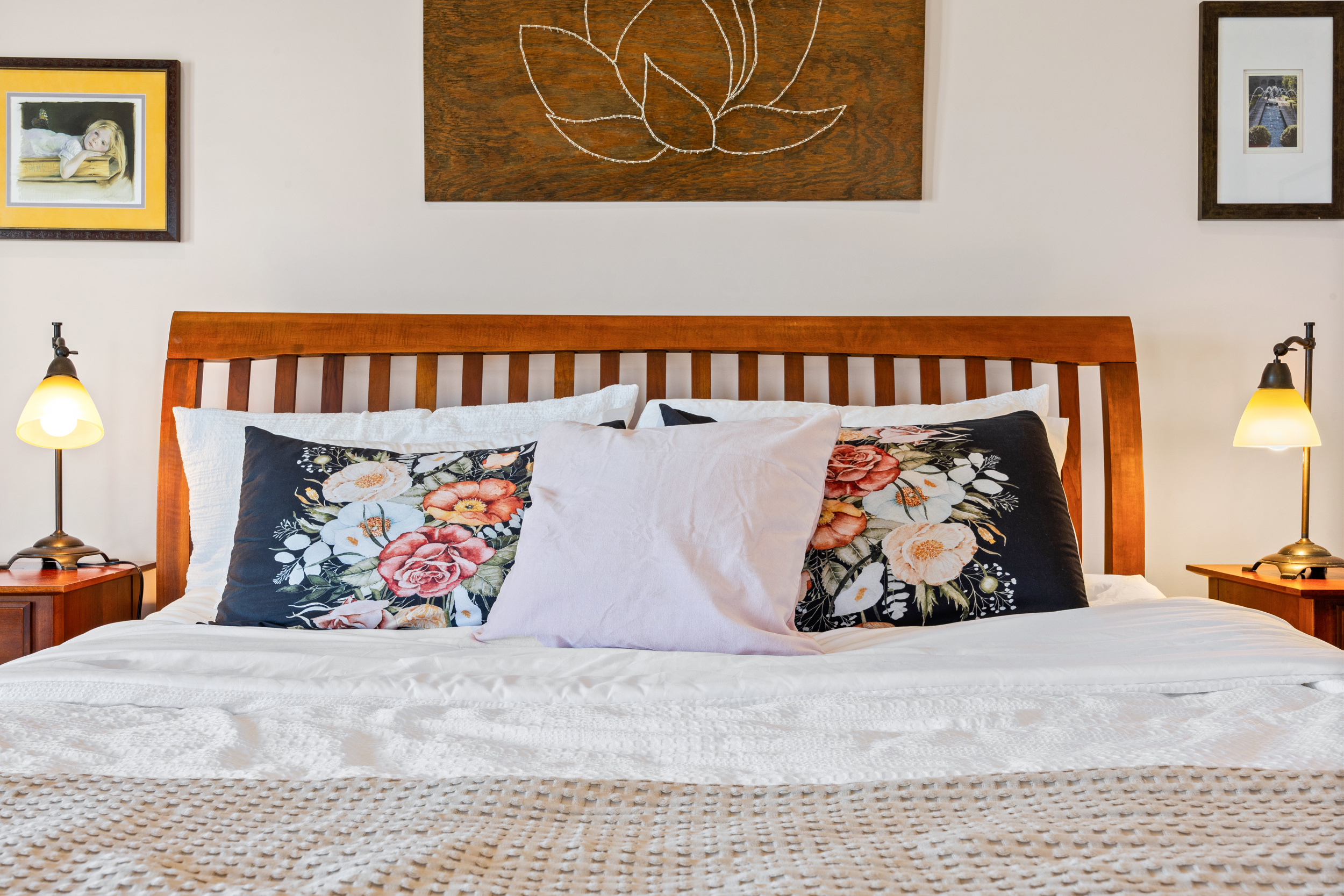Charming bedroom retreat with a cozy bed and lots of personality.