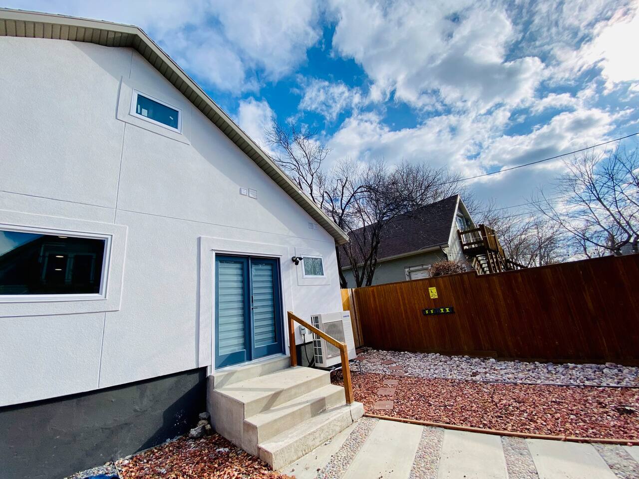 French doors open to your private backyard — with easy side-gate access to stash skis or snowboards after a day on the mountain.