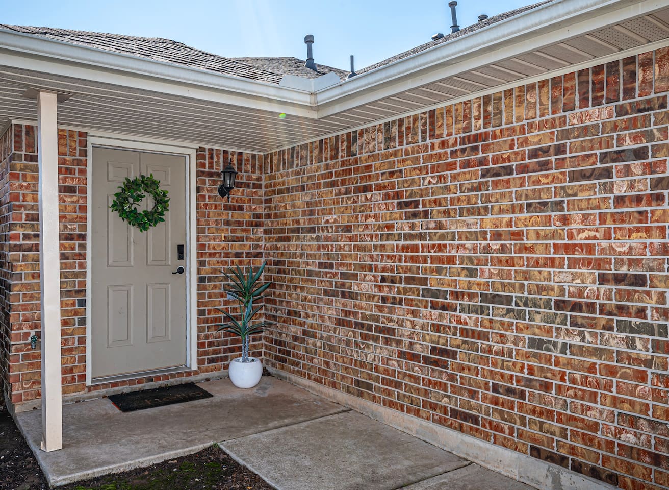 Timeless brick exterior offers style and class.