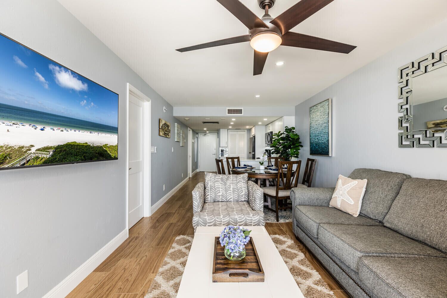 Living Room with Large Smart TV