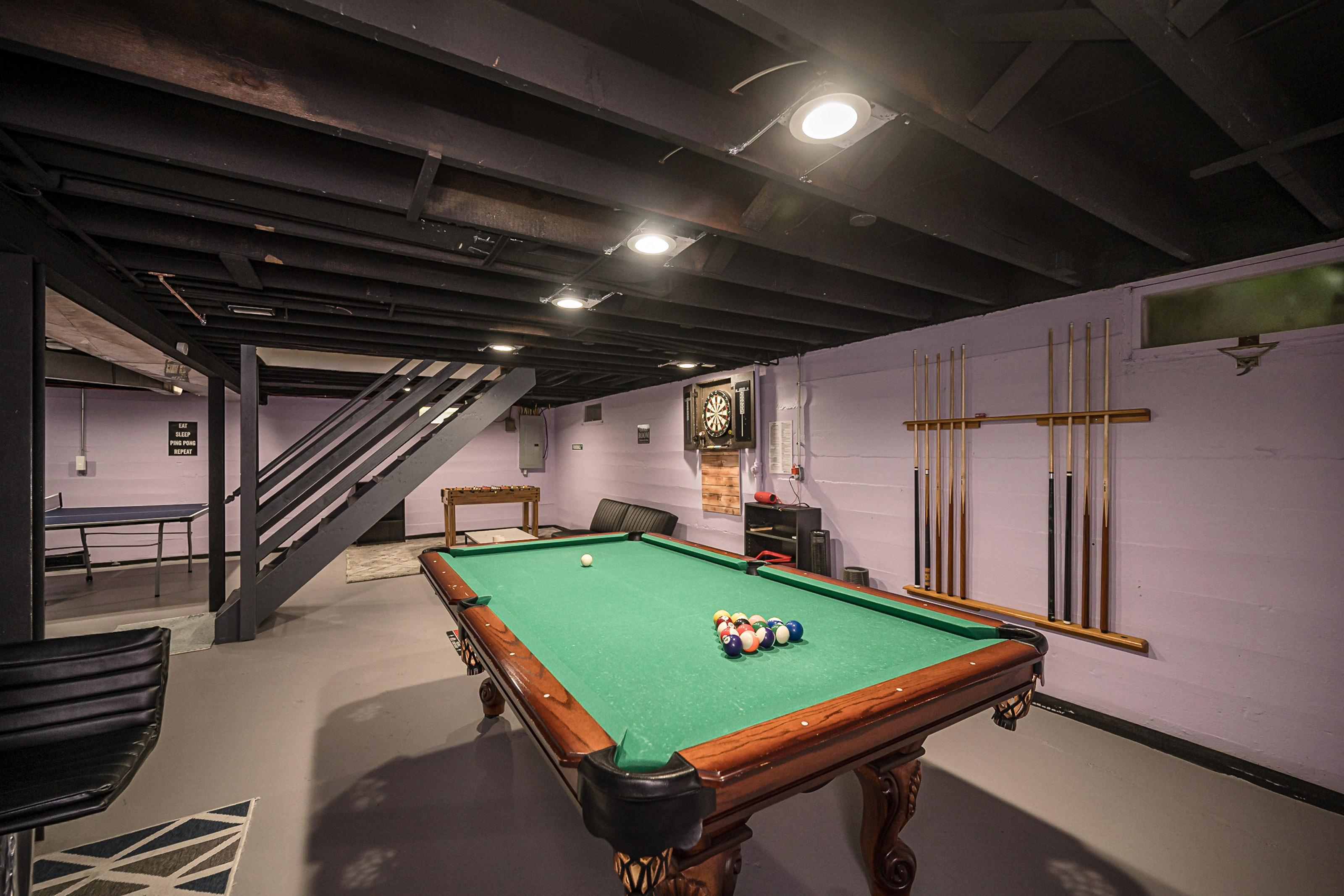 The game room is a favorite place for family fun.